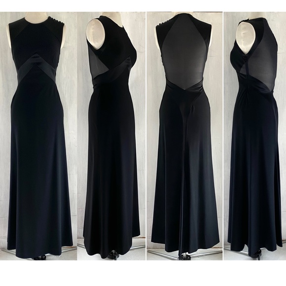 SOLD  $$$  CARMEN MARC VALVO Sexy Sheer Low Back Ball Gown - Picture 3 of 8